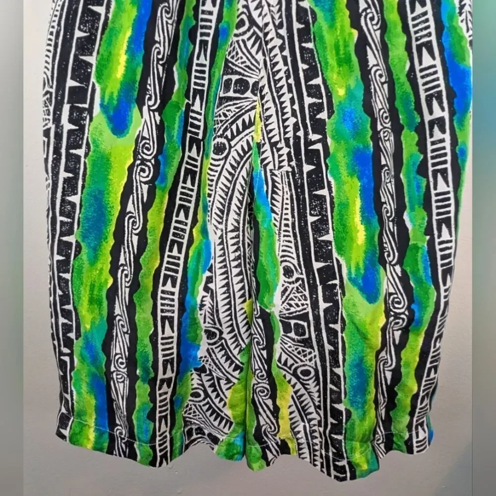 VTG Hattie Carnegie Silk 80s Maximalist Summer Art to Wear Beachy Coastal Shorts
